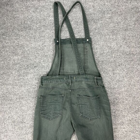 Free People Denim Washed Overalls 26 Slouchy Bib Pocket Criss Cross Jumpsuit - Picture 11 of 13